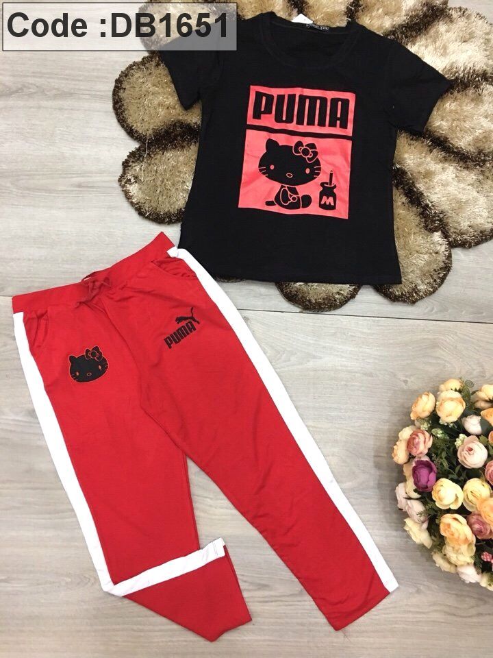 Set nữ mặc nhà quần dài in Kitty